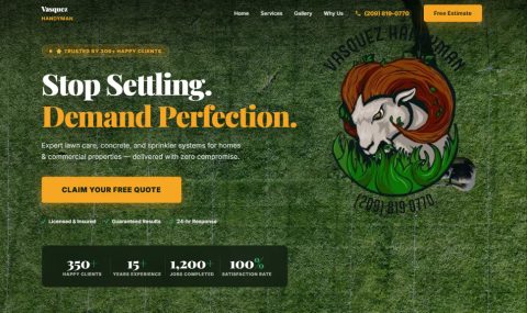 V Vasquez Handyman LLC website screenshot