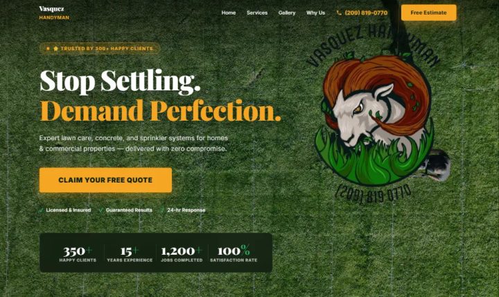 V Vasquez LLC website preview designed by Embra Technologies